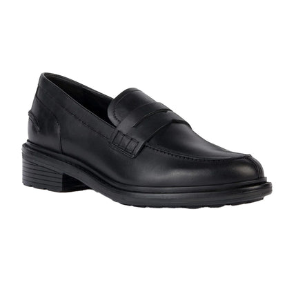 Black - Front - Geox Womens-Ladies Walk Pleasure Leather Moccasins