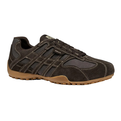 Dark Brown - Front - Geox Mens U Snake Trainers