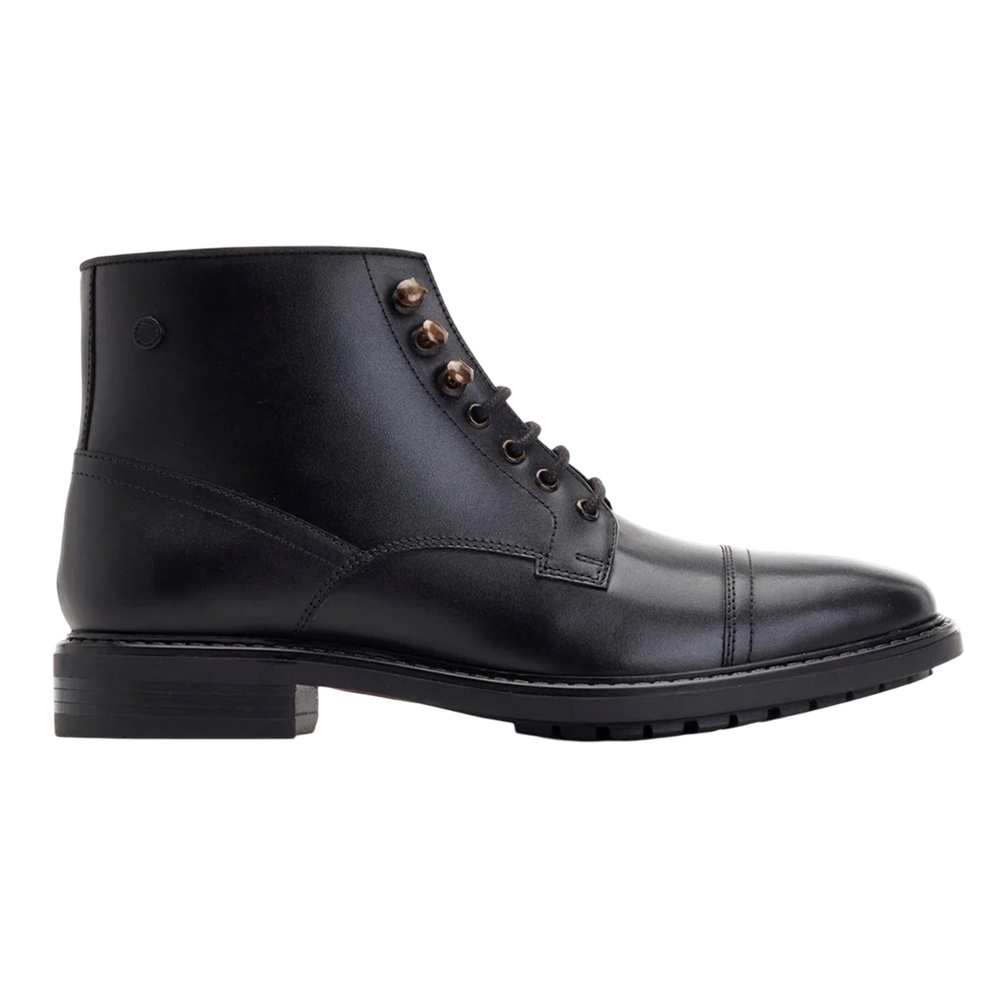 Black - Side - Base London Mens Duke Leather Ankle Boots