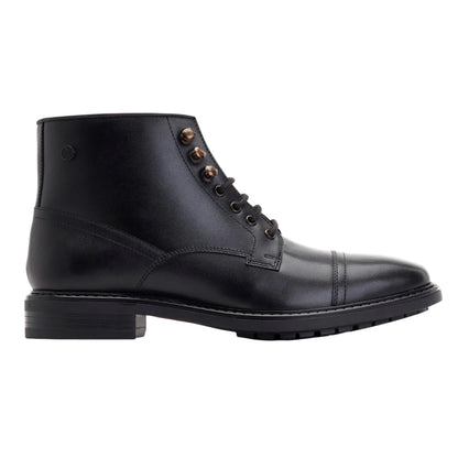 Black - Side - Base London Mens Duke Leather Ankle Boots