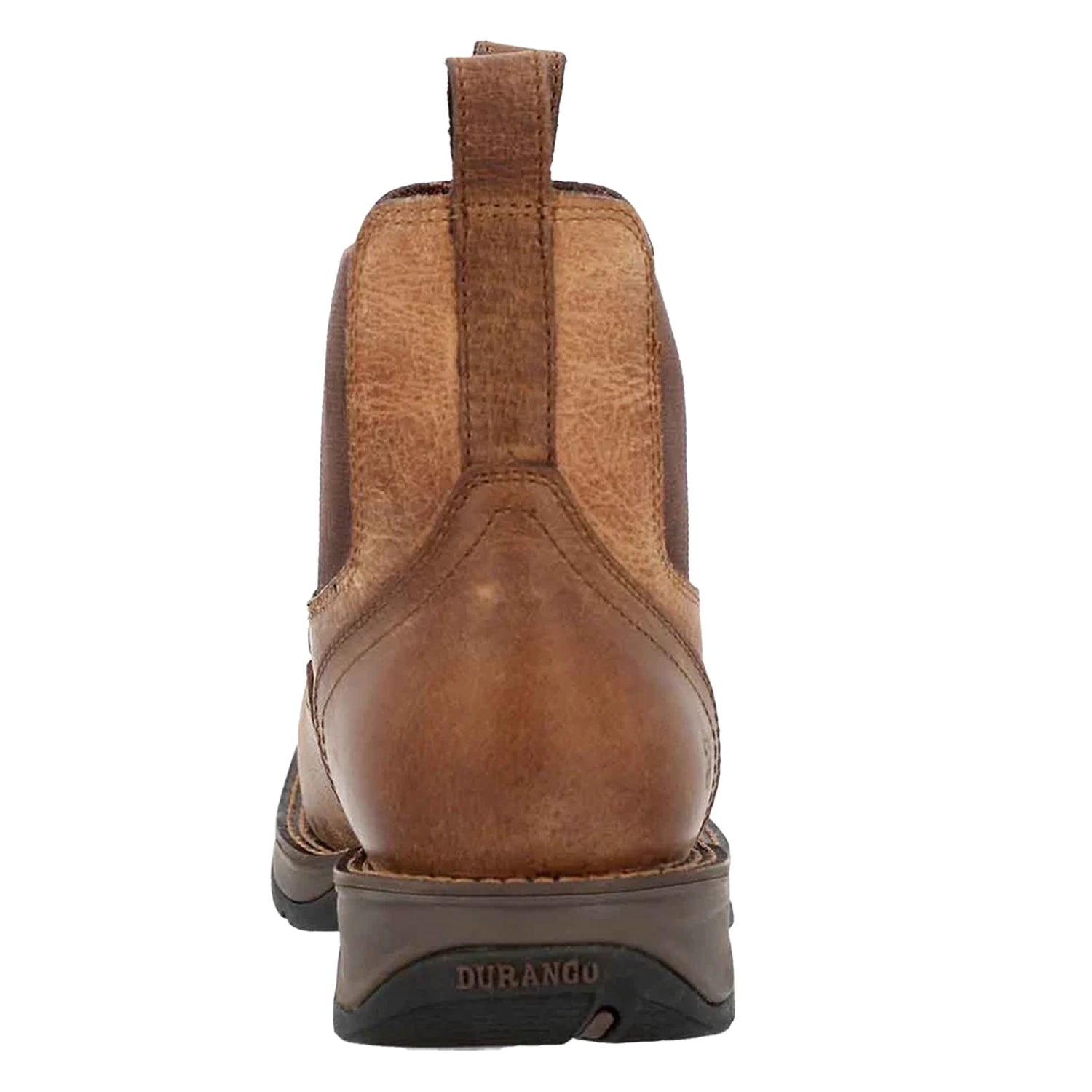 Tan - Back - Durango Mens Red Dirt Rebel Full Grain Leather Ankle Cowboy Boots