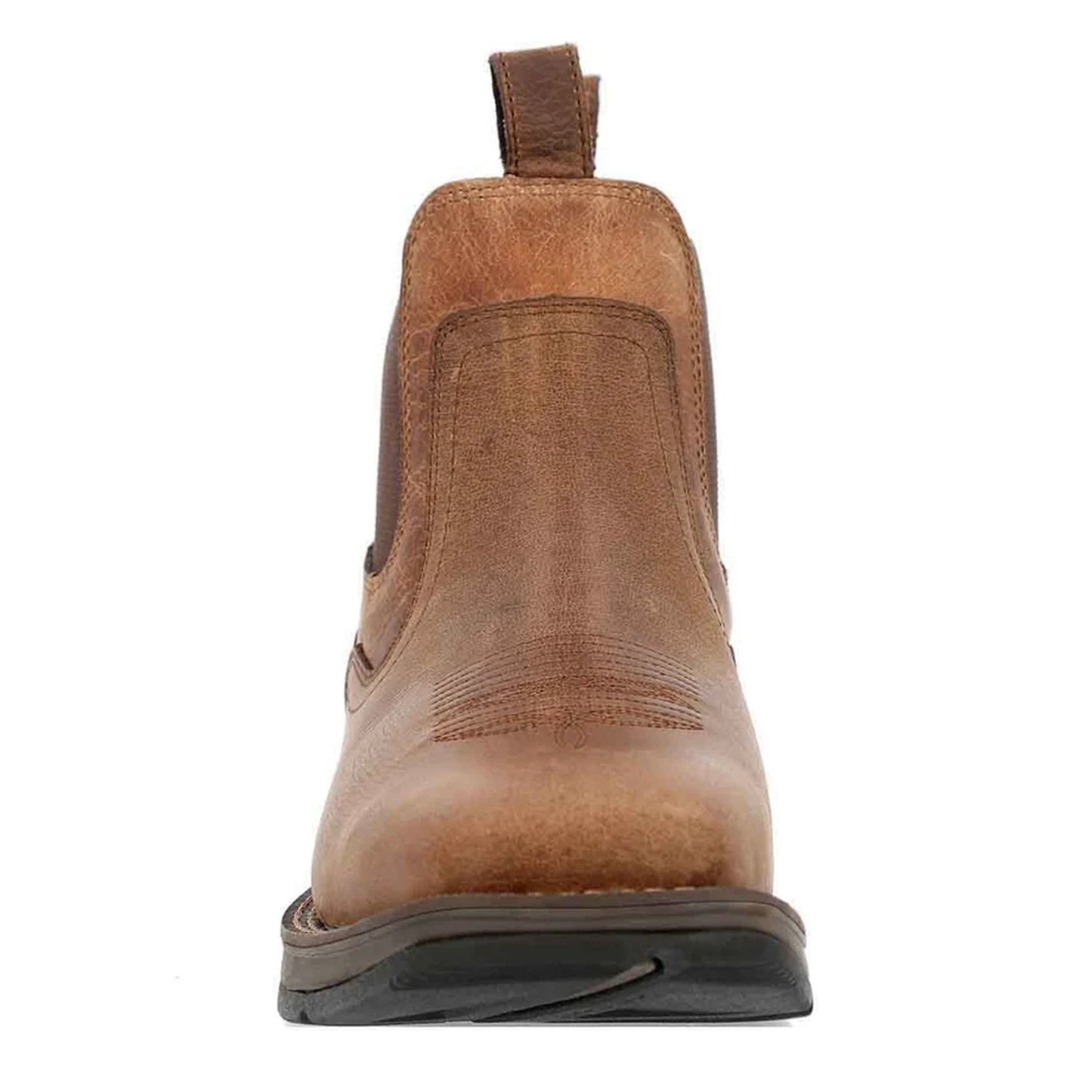 Tan - Side - Durango Mens Red Dirt Rebel Full Grain Leather Ankle Cowboy Boots