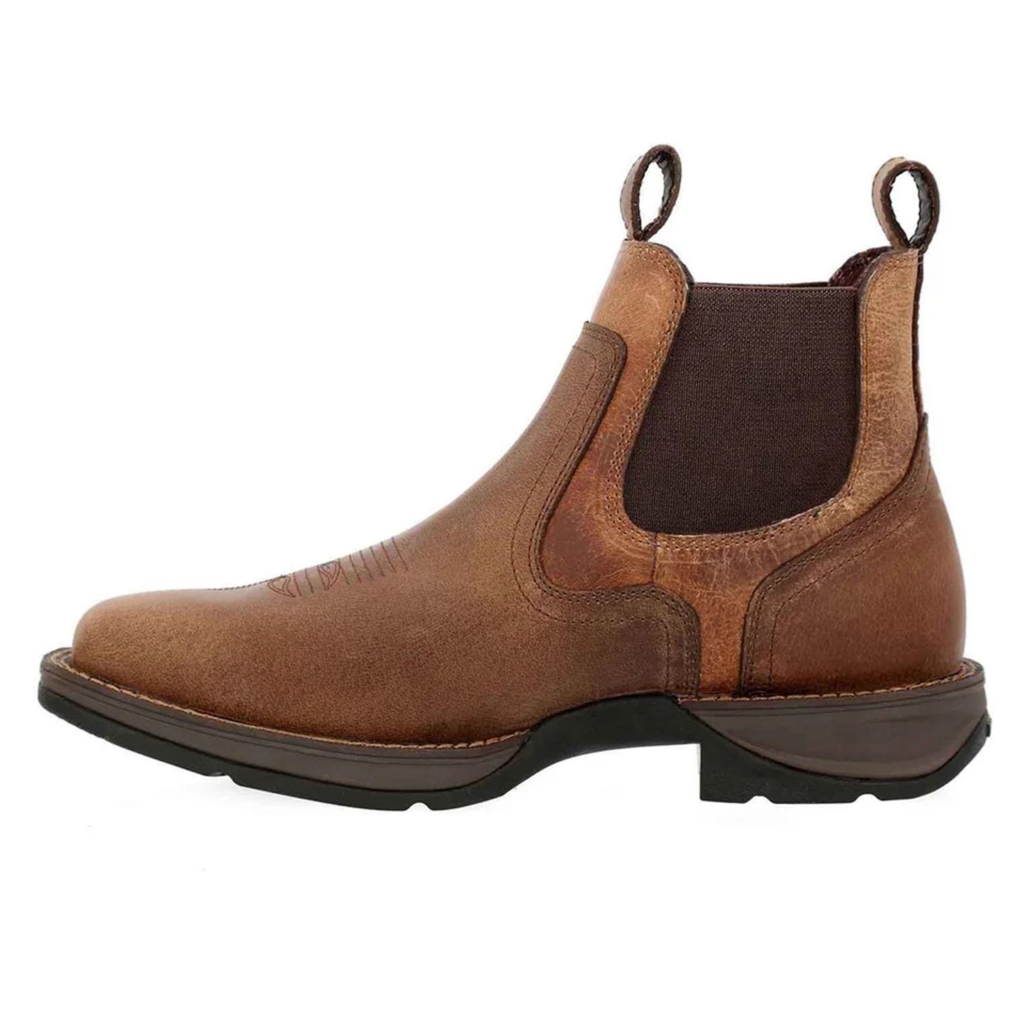 Tan - Pack Shot - Durango Mens Red Dirt Rebel Full Grain Leather Ankle Cowboy Boots