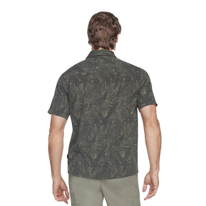 Grey - Back - Skechers Mens Go Walk Air Printed Short-Sleeved Shirt