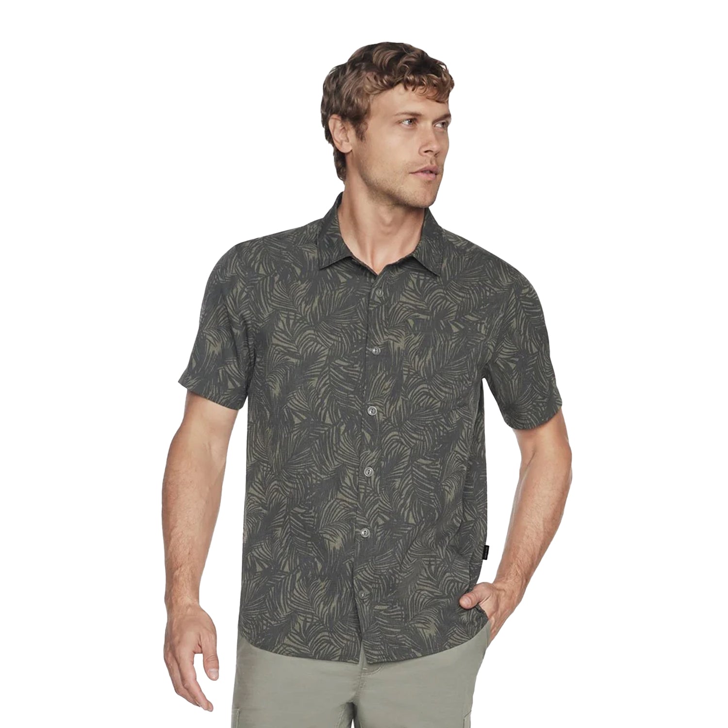 Grey - Front - Skechers Mens Go Walk Air Printed Short-Sleeved Shirt