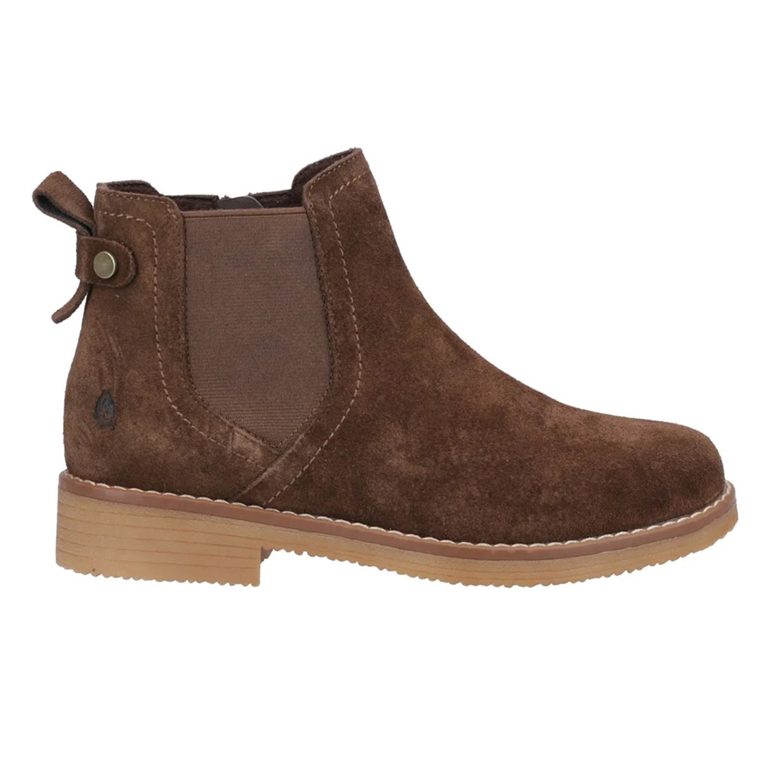 Chocolate - Side - Hush Puppies Womens-Ladies Maddy Suede Ankle Boots
