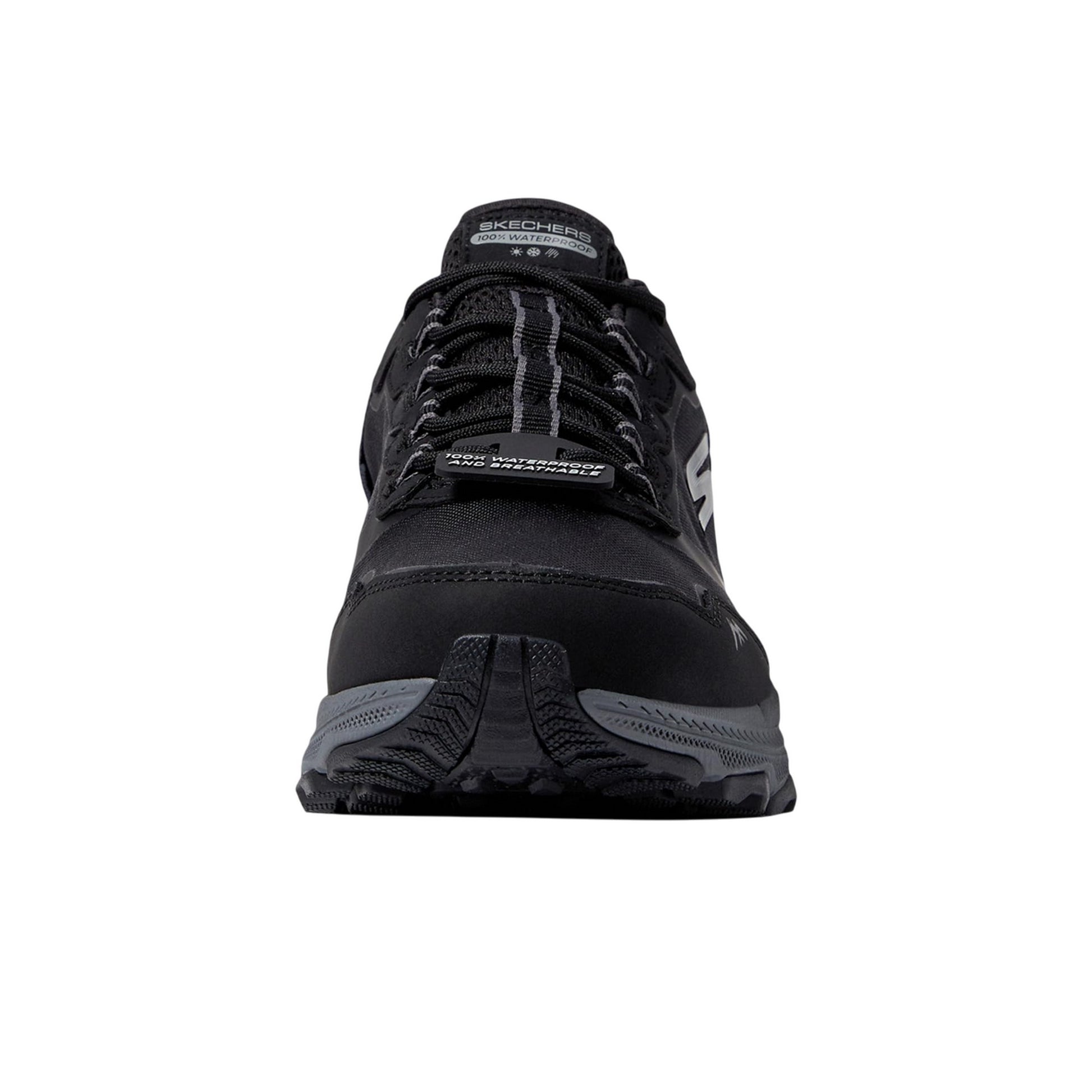 Black-Charcoal - Lifestyle - Skechers Womens-Ladies Go Run Trail Altitude 2.0 Pine Ridge Leather Trainers