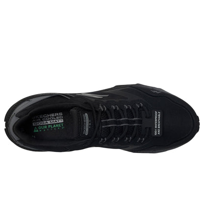 Black-Charcoal - Pack Shot - Skechers Womens-Ladies Go Run Trail Altitude 2.0 Pine Ridge Leather Trainers