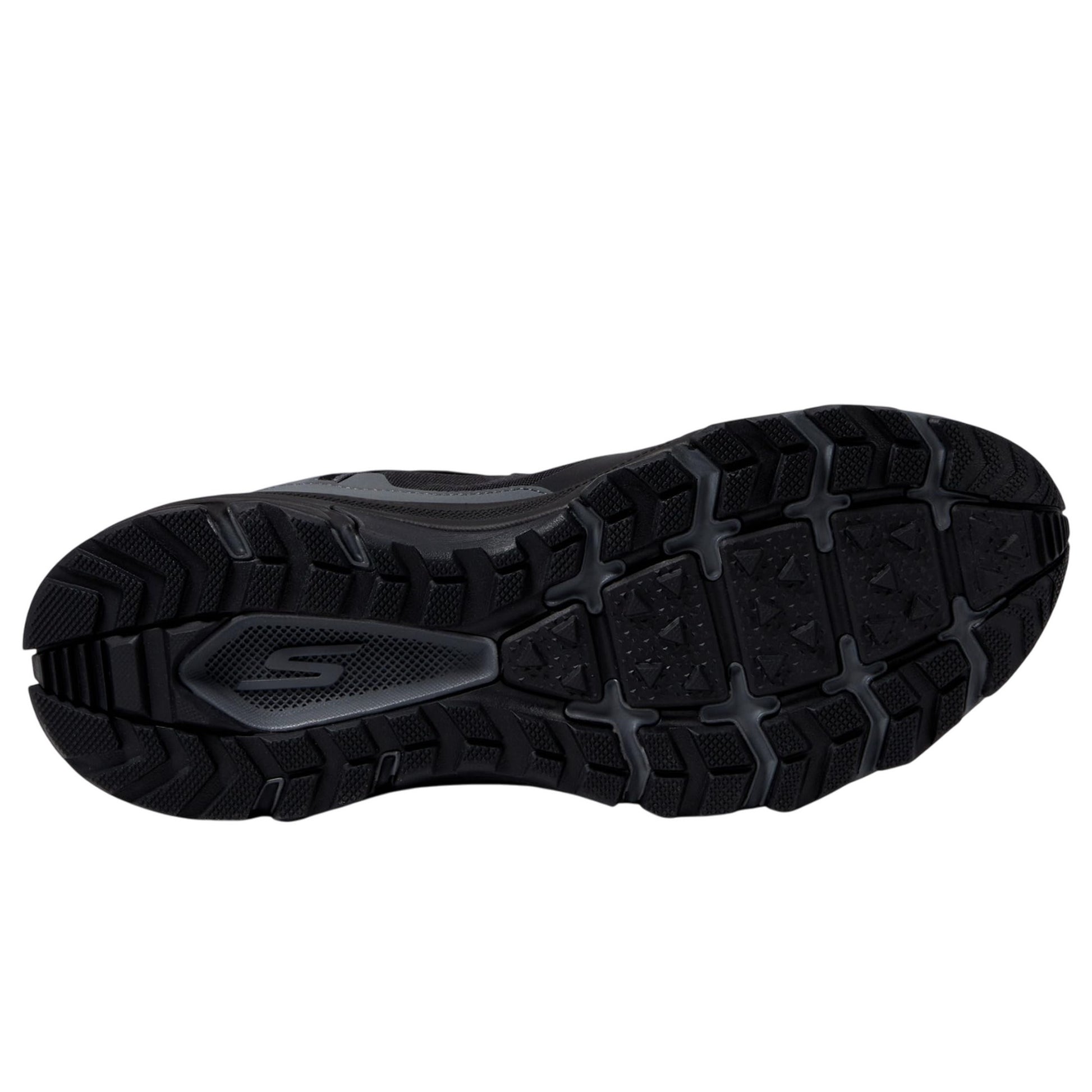 Black-Charcoal - Close up - Skechers Womens-Ladies Go Run Trail Altitude 2.0 Pine Ridge Leather Trainers