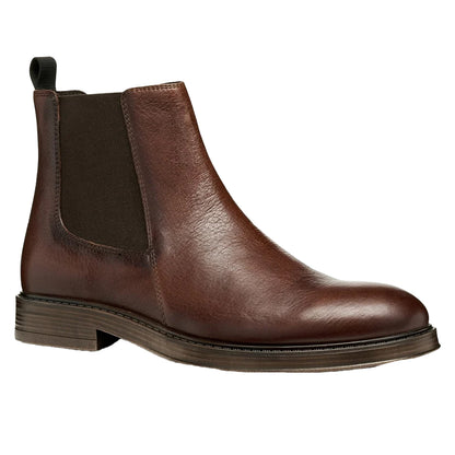 Light Brown - Front - Geox Mens Henreys Leather Ankle Boots