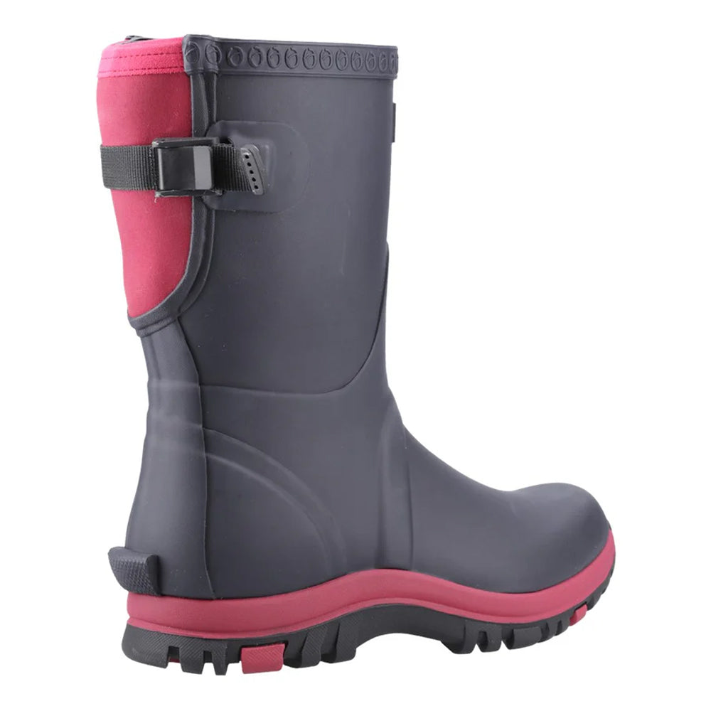 Navy-Pink - Back - Cotswold Womens-Ladies Realm Adjustable Wellington Boots