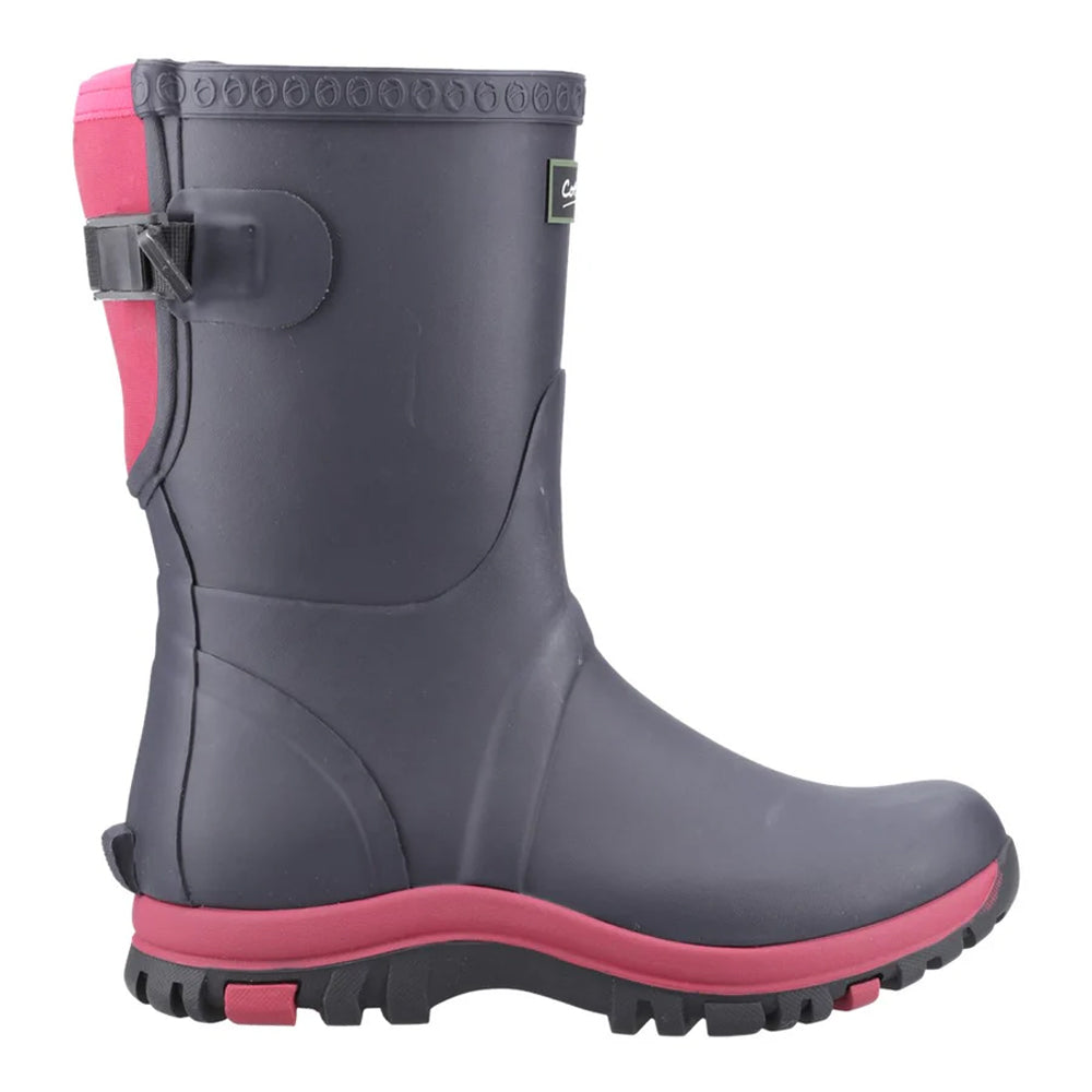 Navy-Pink - Lifestyle - Cotswold Womens-Ladies Realm Adjustable Wellington Boots