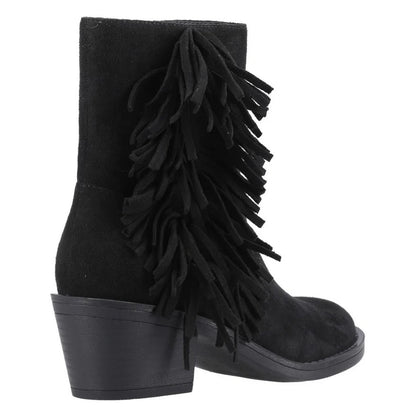 Black - Back - Rocket Dog Womens-Ladies Yankee Tassel Cowboy Boots