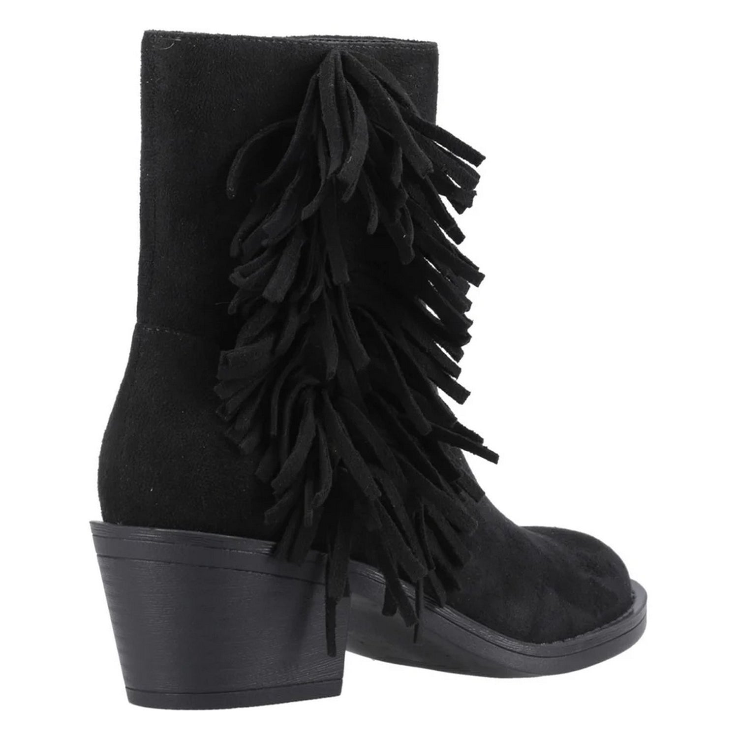 Black - Back - Rocket Dog Womens-Ladies Yankee Tassel Cowboy Boots