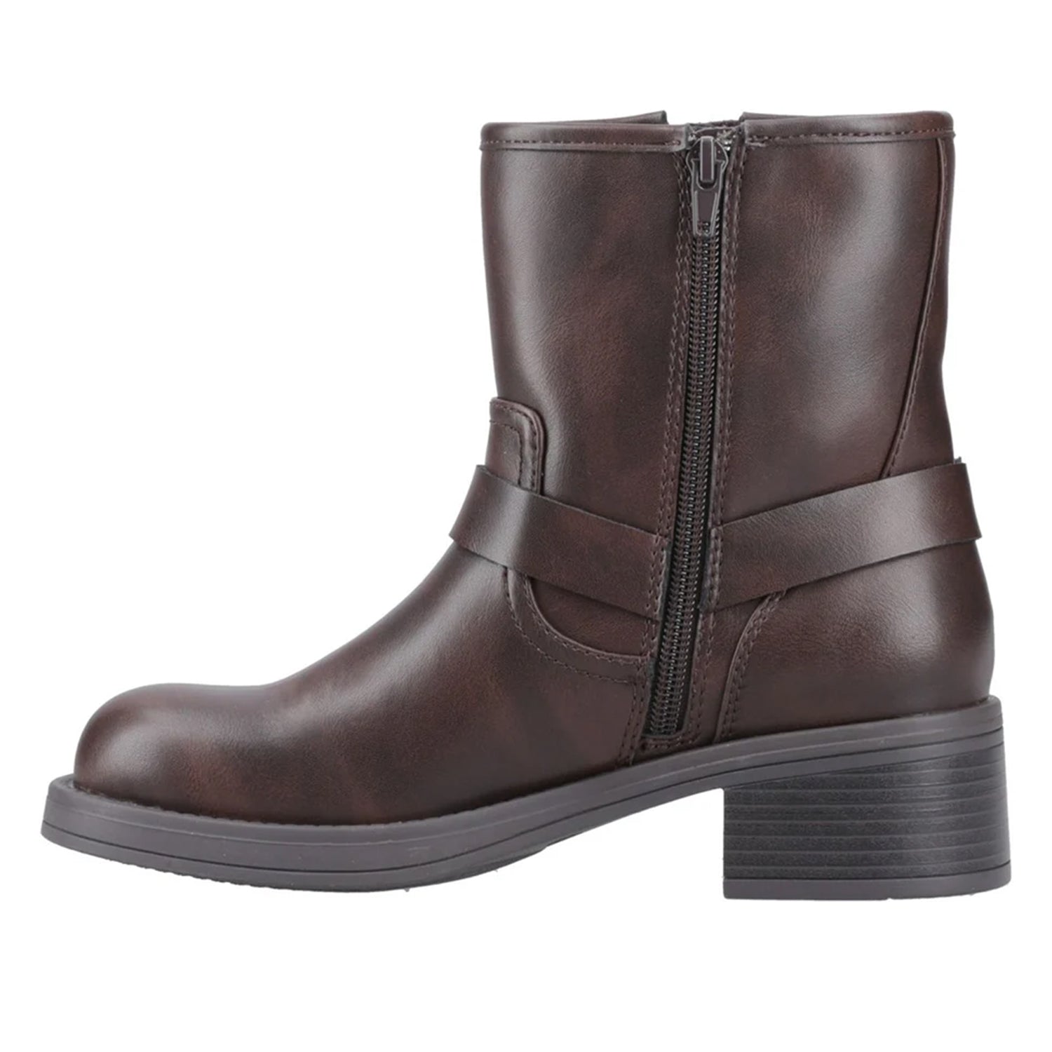 Brown - Side - Rocket Dog Womens-Ladies Nino Biker Boots