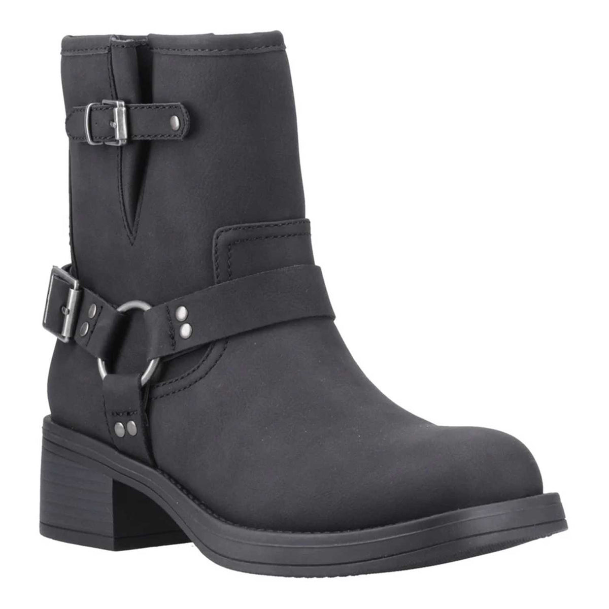 Black - Front - Rocket Dog Womens-Ladies Nino Mid Cut Biker Boots