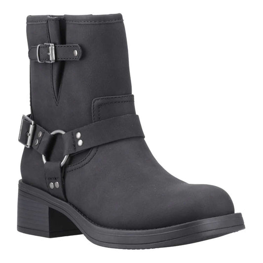Black - Front - Rocket Dog Womens-Ladies Nino Mid Cut Biker Boots