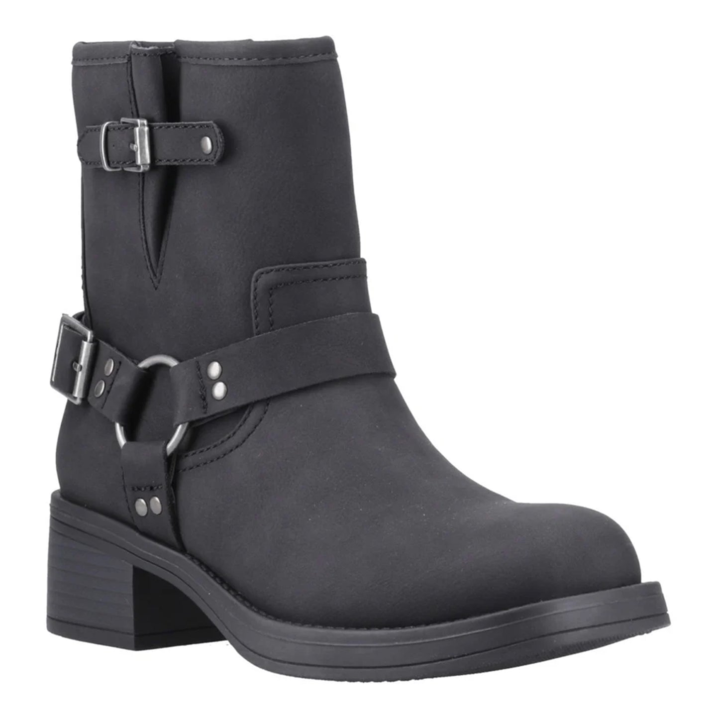 Black - Front - Rocket Dog Womens-Ladies Nino Mid Cut Biker Boots