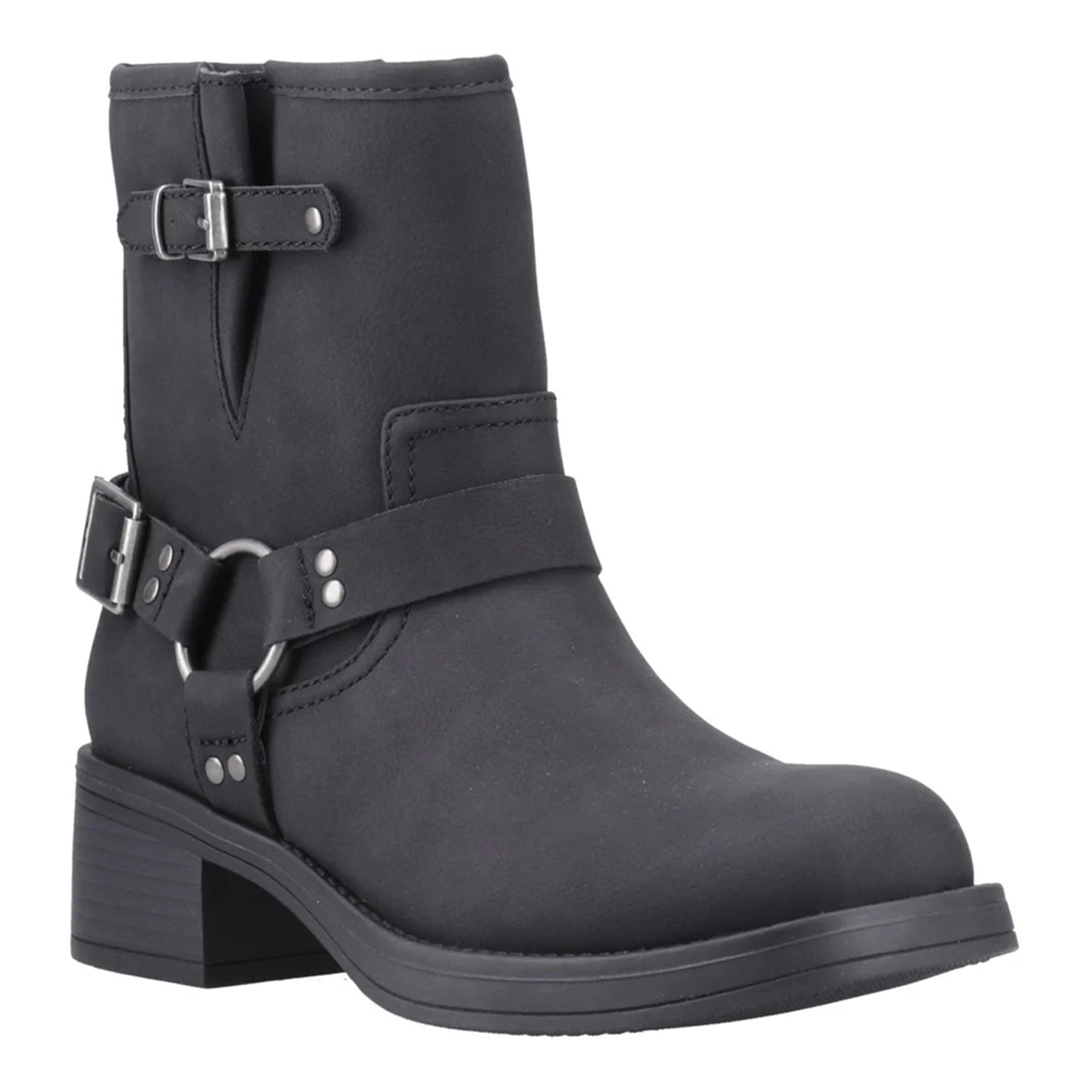 Black - Front - Rocket Dog Womens-Ladies Nino Mid Cut Biker Boots