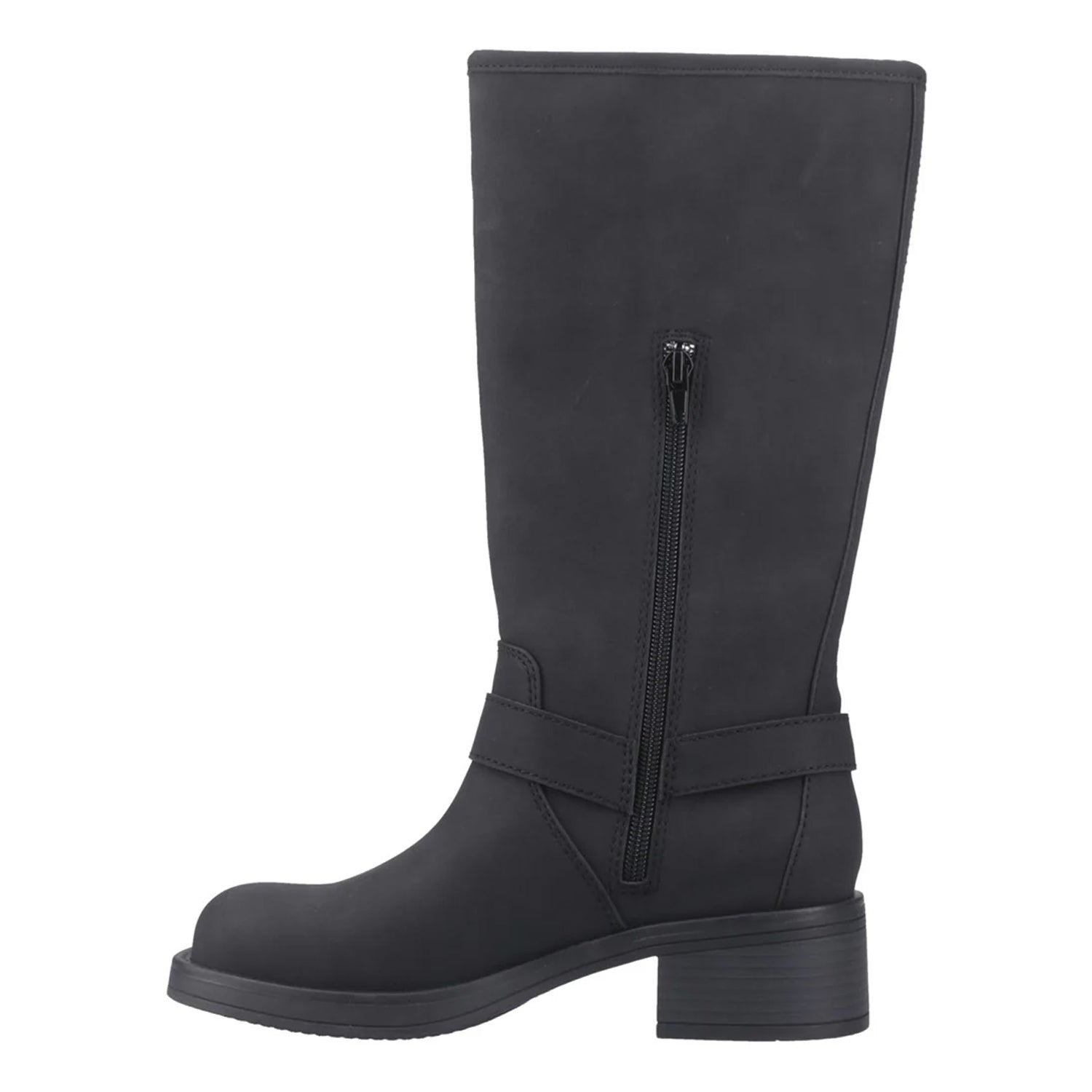 Black - Side - Rocket Dog Womens-Ladies Nash Tall Biker Boots