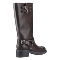 Brown - Back - Rocket Dog Womens-Ladies Nash Tall Biker Boots