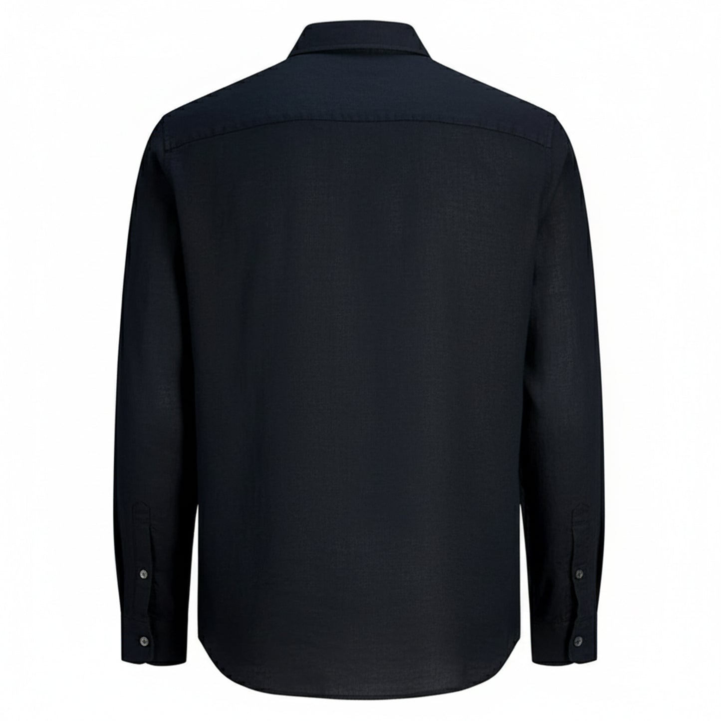 Black - Back - Jack And Jones Mens Linen Shirt