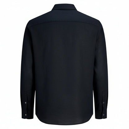 Black - Back - Jack And Jones Mens Linen Shirt