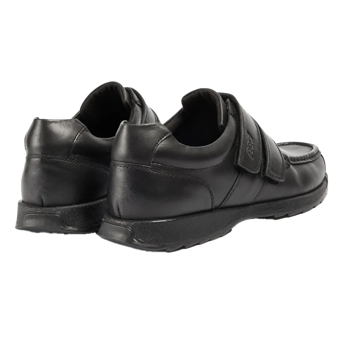 Black - Back - POD Boys Leather School Shoes
