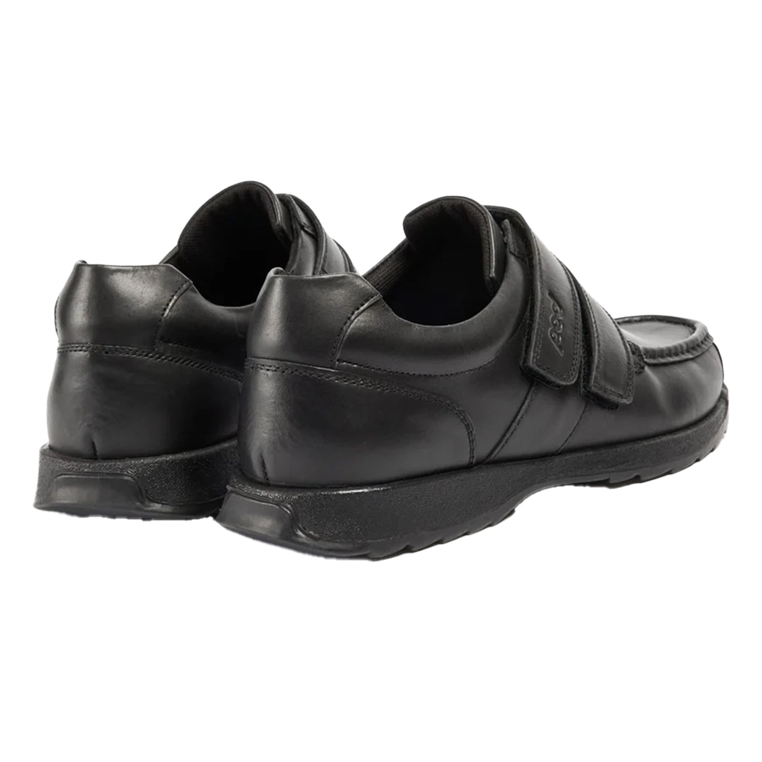 Black - Back - POD Boys Leather School Shoes