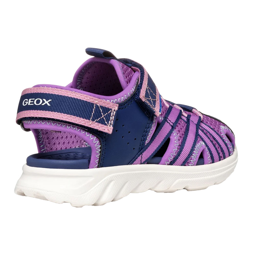 Navy-Purple - Back - Geox Girls Airadyum Sandals