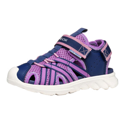 Navy-Purple - Side - Geox Girls Airadyum Sandals