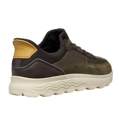 Military-Coffee - Back - Geox Mens U Spherica Plus Leather Trainers