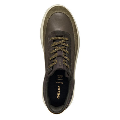 Military-Coffee - Side - Geox Mens U Spherica Plus Leather Trainers