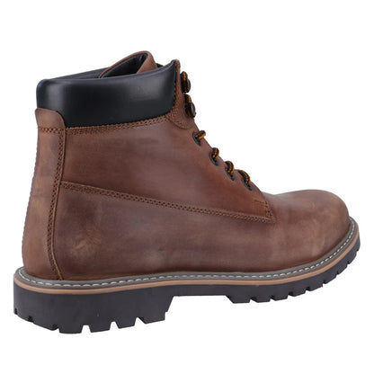 Brown - Back - Cotswold Womens-Ladies Pitchcombe Leather Ankle Boots
