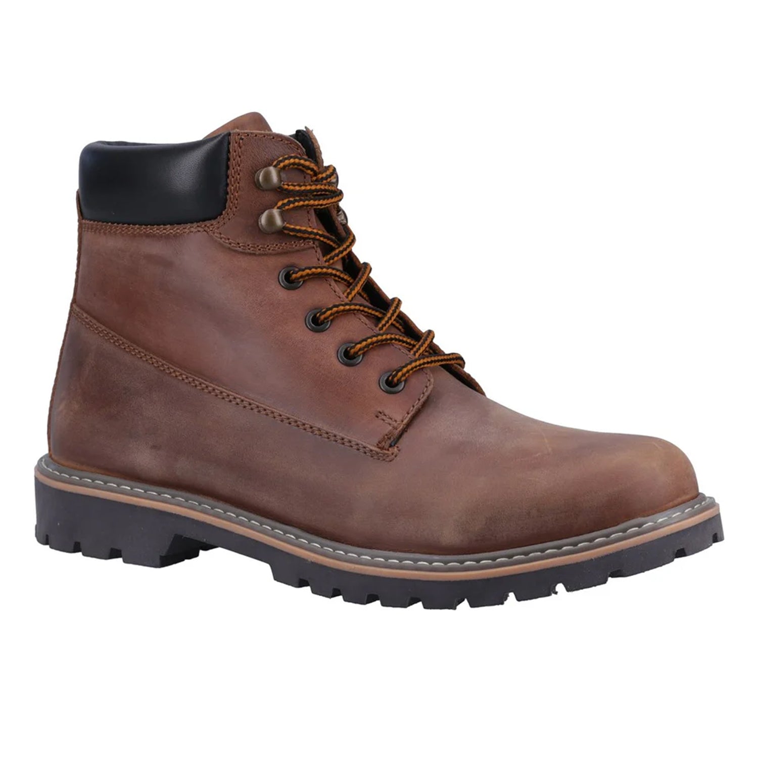 Brown - Front - Cotswold Womens-Ladies Pitchcombe Leather Ankle Boots