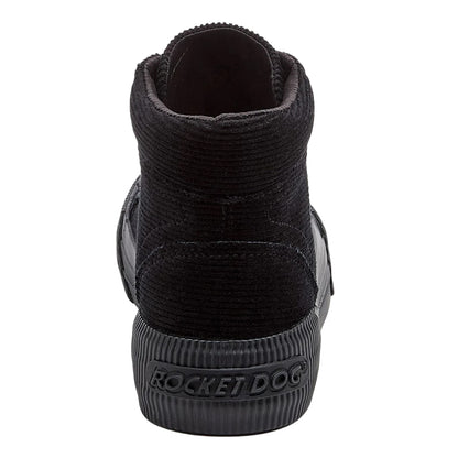 Black - Back - Rocket Dog Womens-Ladies Cheery Corduroy High Top Trainers