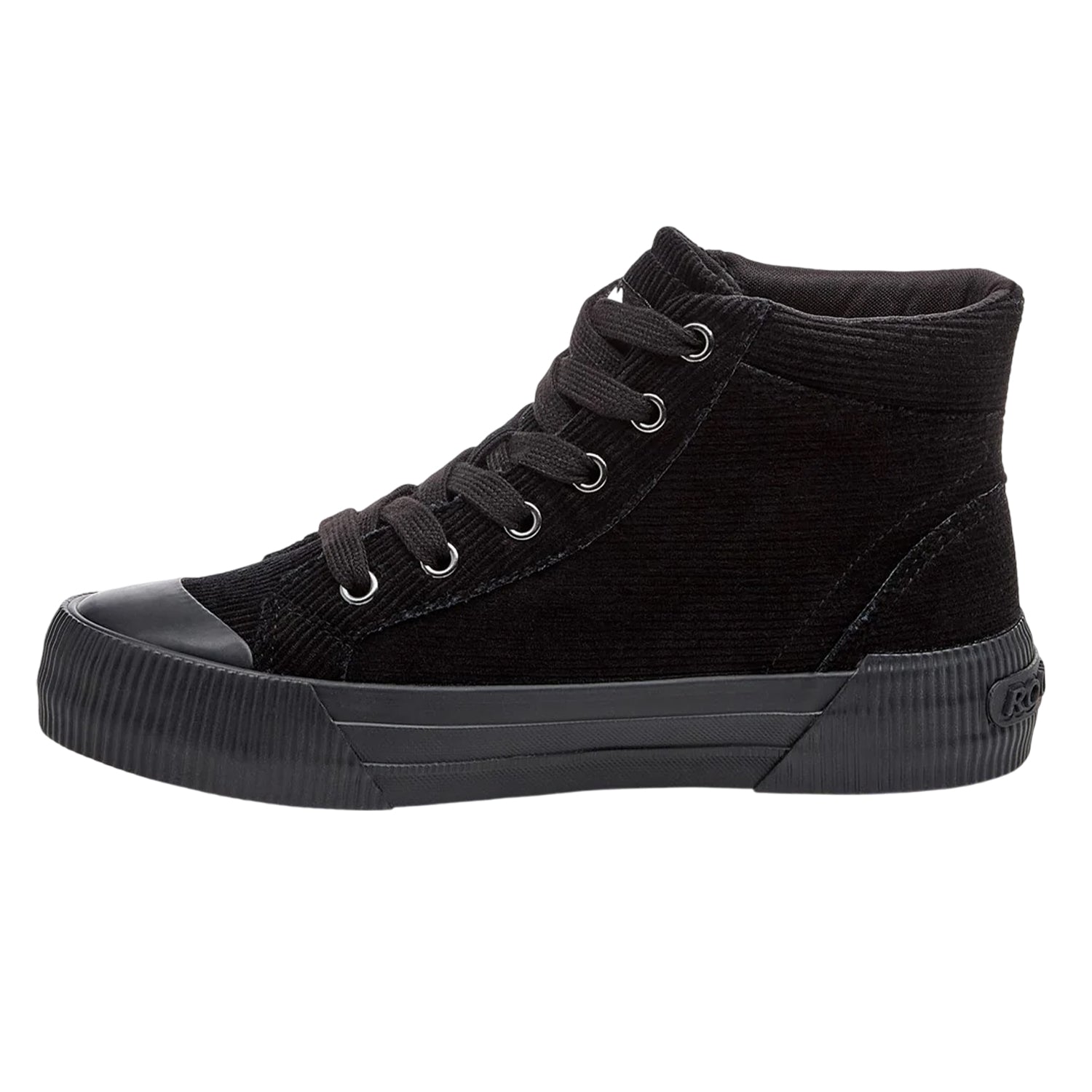 Black - Side - Rocket Dog Womens-Ladies Cheery Corduroy High Top Trainers
