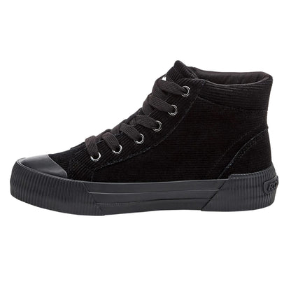 Black - Side - Rocket Dog Womens-Ladies Cheery Corduroy High Top Trainers