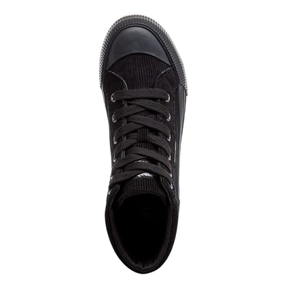 Black - Pack Shot - Rocket Dog Womens-Ladies Cheery Corduroy High Top Trainers