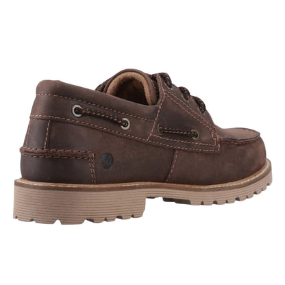 Brown - Back - Sperry Mens Houston Leather Boat Shoes