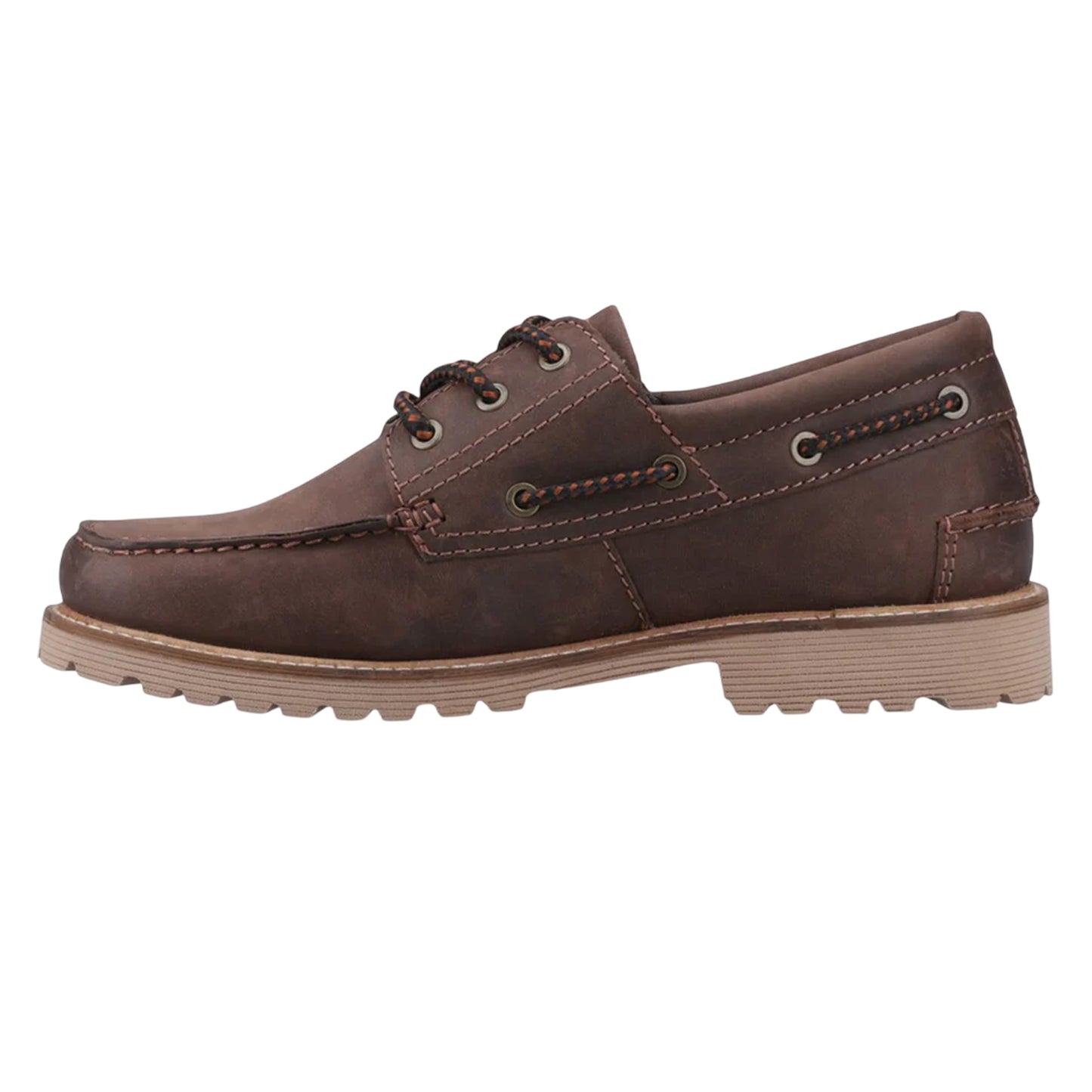 Brown - Side - Sperry Mens Houston Leather Boat Shoes