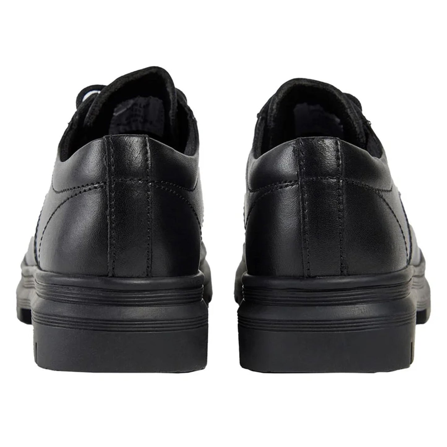 Black - Back - POD Girls Irene Leather School Shoes