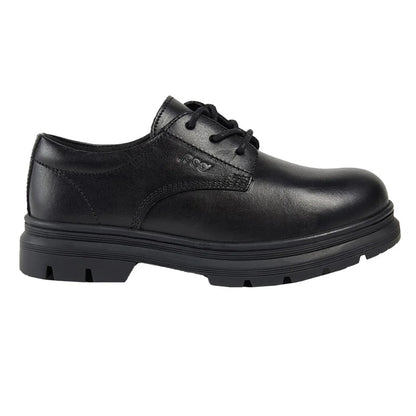 Black - Side - POD Girls Irene Leather School Shoes
