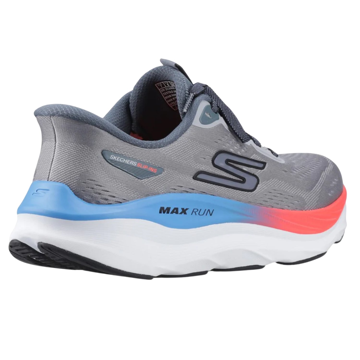 Grey-Multicoloured - Back - Skechers Mens Max Run Trainers