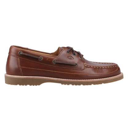 Brown - Lifestyle - Sperry Mens Logo Leather Boat Shoes