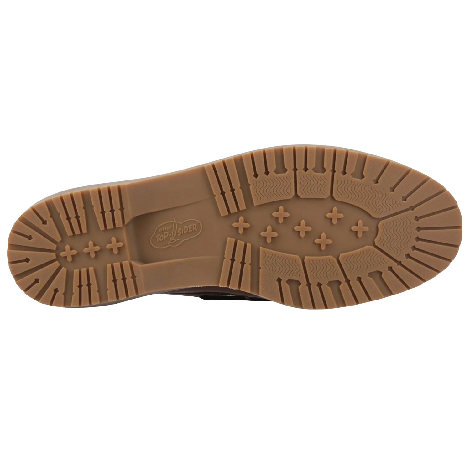 Brown - Close up - Sperry Mens Logo Leather Boat Shoes