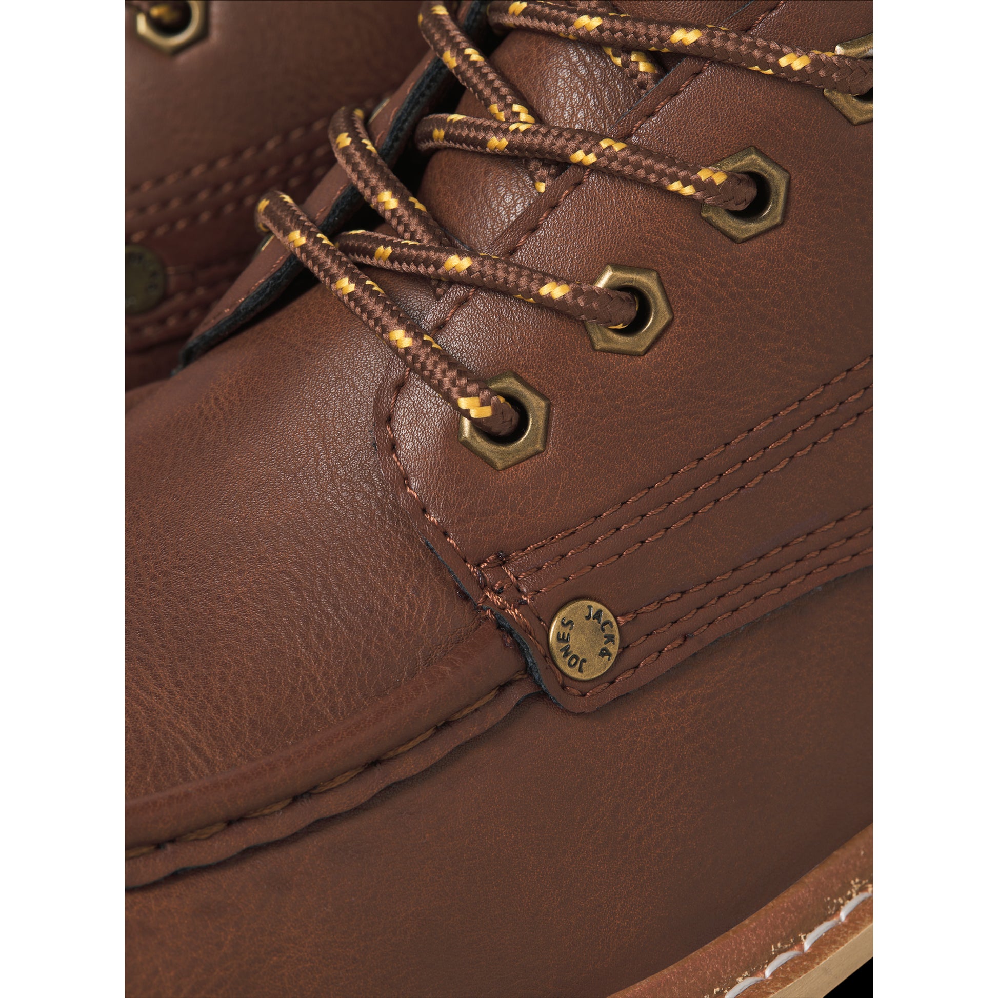 Cognac - Pack Shot - Jack And Jones Mens Archway Moc Toe Ankle Boots