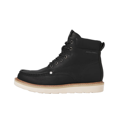 Anthracite - Side - Jack And Jones Mens Archway Moc Toe Ankle Boots