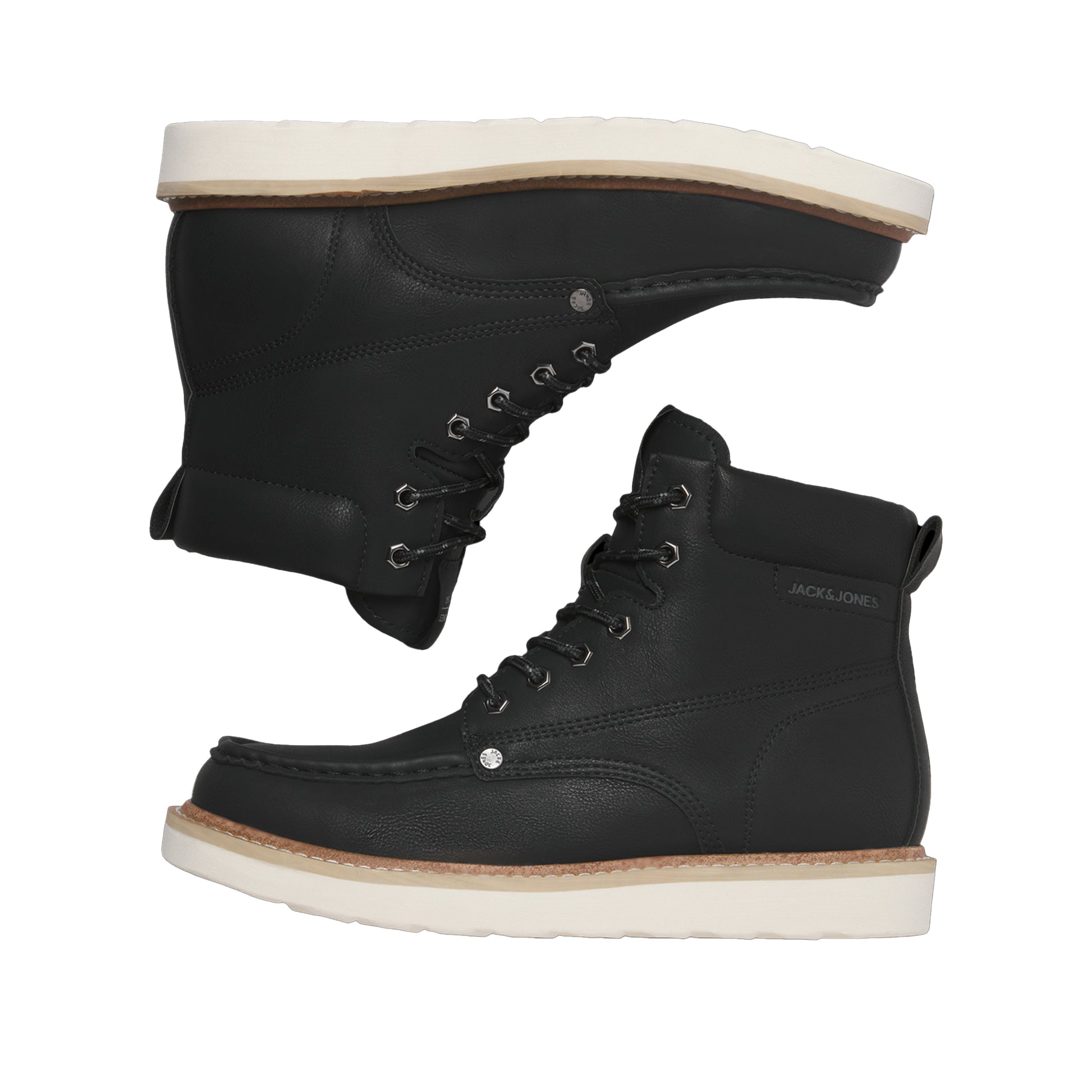 Anthracite - Close up - Jack And Jones Mens Archway Moc Toe Ankle Boots