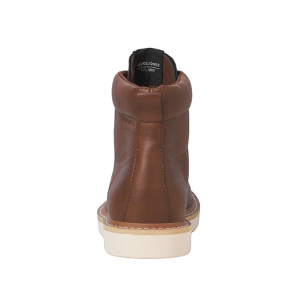 Cognac - Back - Jack And Jones Mens Archway Moc Toe Ankle Boots
